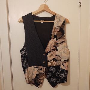 Vintage Cherokee 90's Floral Patchwork Vest Size L